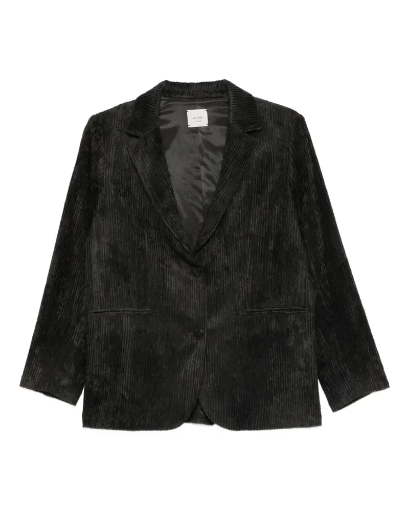 ALYSI corduroy single-breasted blazer - Schwarz Schwarz