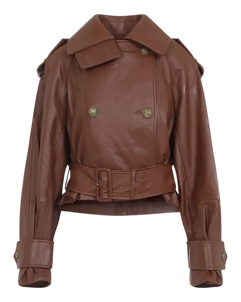 Zimmermann Hypnotic Lederjacke mit Gürtel - Braun Braun