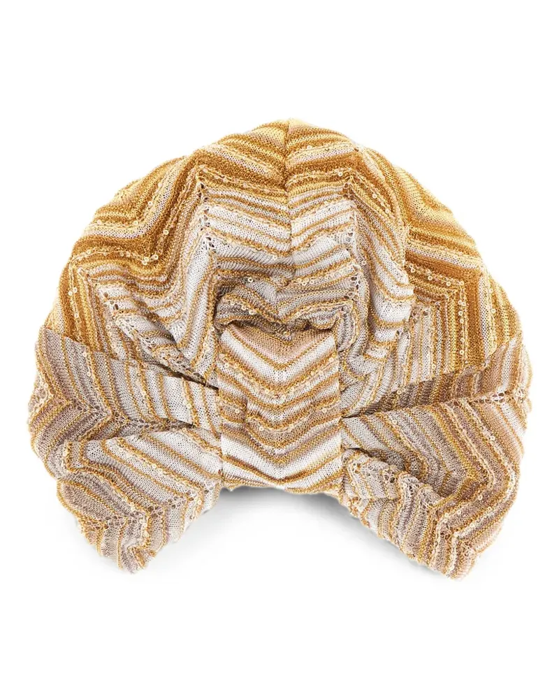 Missoni sequin-embellished zigzag-knit beanie - Gold Gold