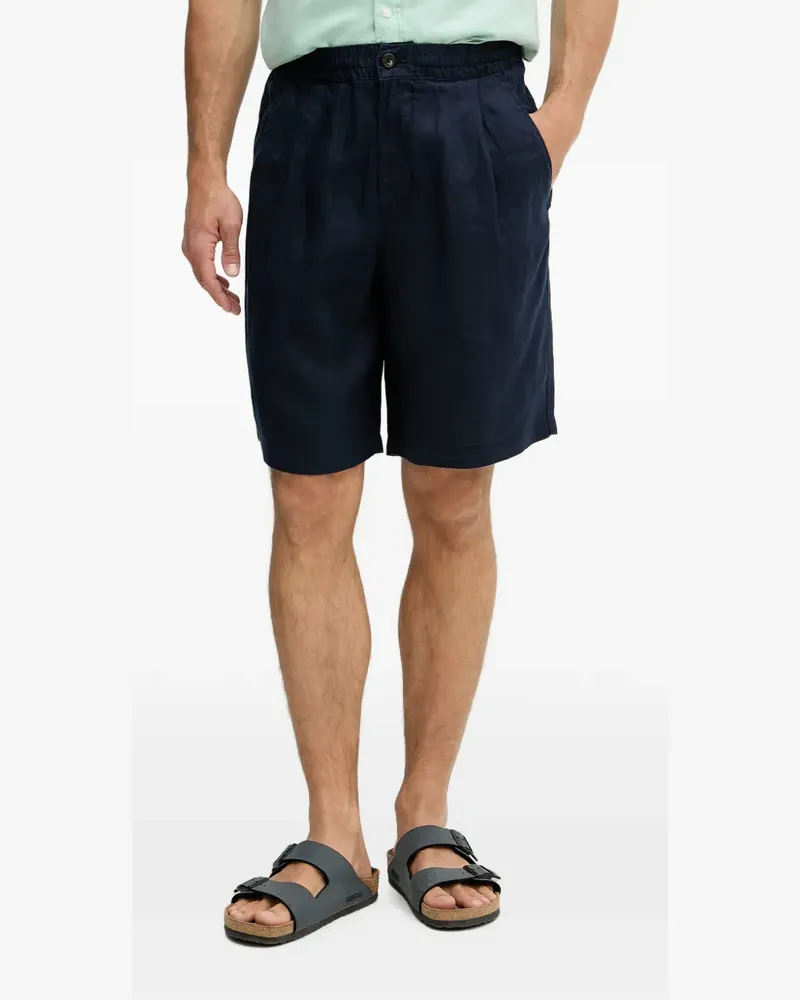 Benetton pleated elasticated-waist shorts - Blau Blau