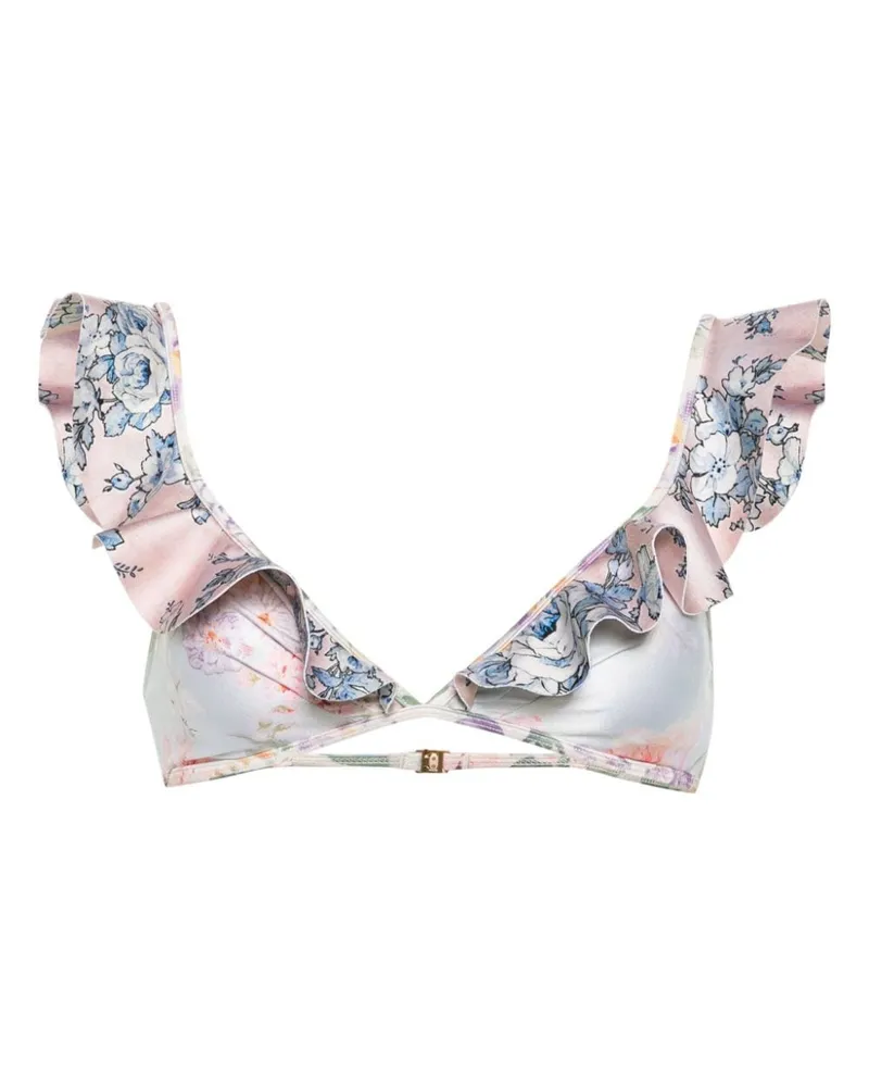 Zimmermann Halliday Spliced Frill Bikinioberteil - Rosa Rosa