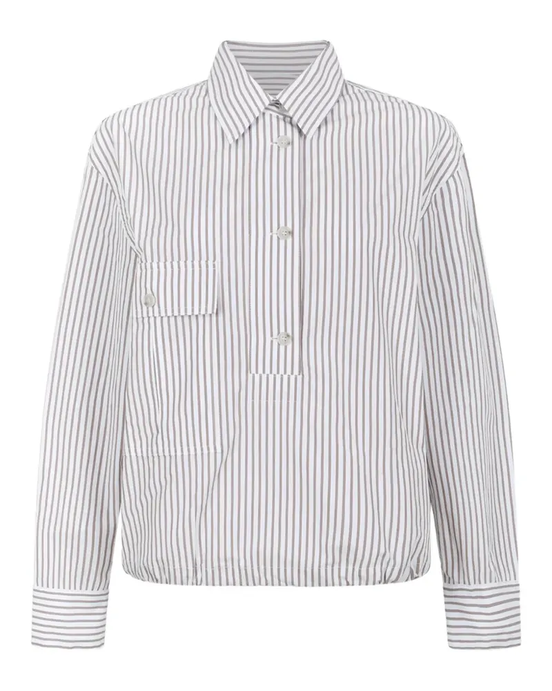 nine:inthe:morning vertical-stripe chest-pocket shirt - Weiß Weiß