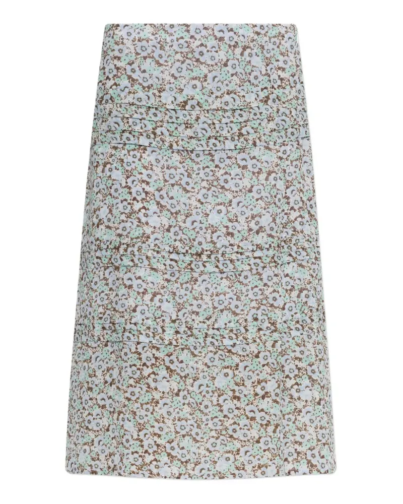 Tory Burch floral-print A-line midi skirt - Blau Blau