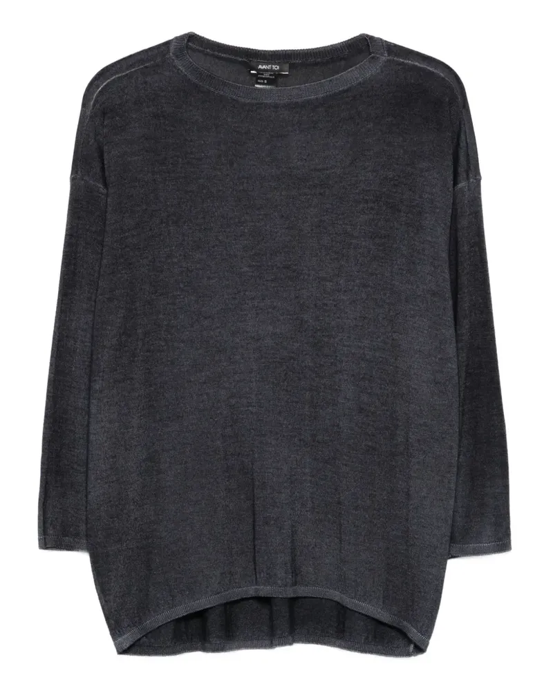 Avant Toi Pullover mit Cropped-Ärmeln - Blau Blau