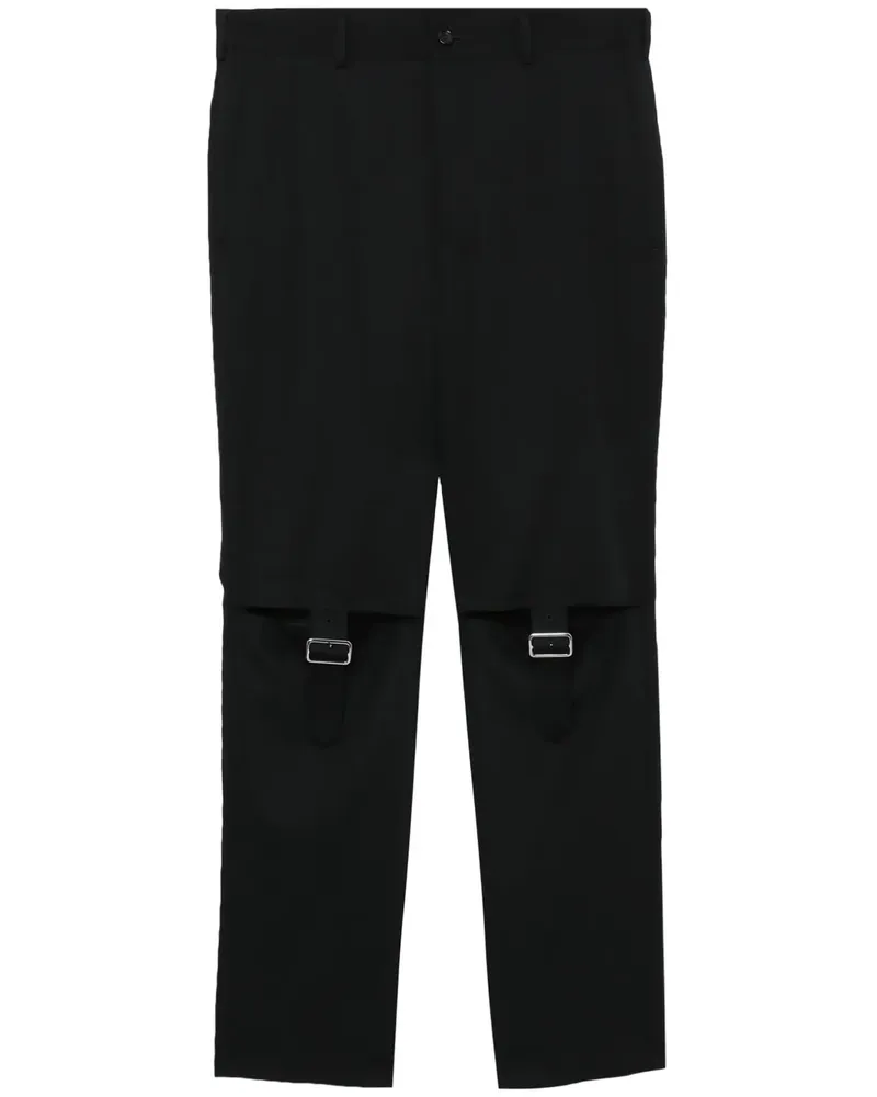Comme des Garçons Straight-Leg-Hose mit Riemen - Schwarz Schwarz