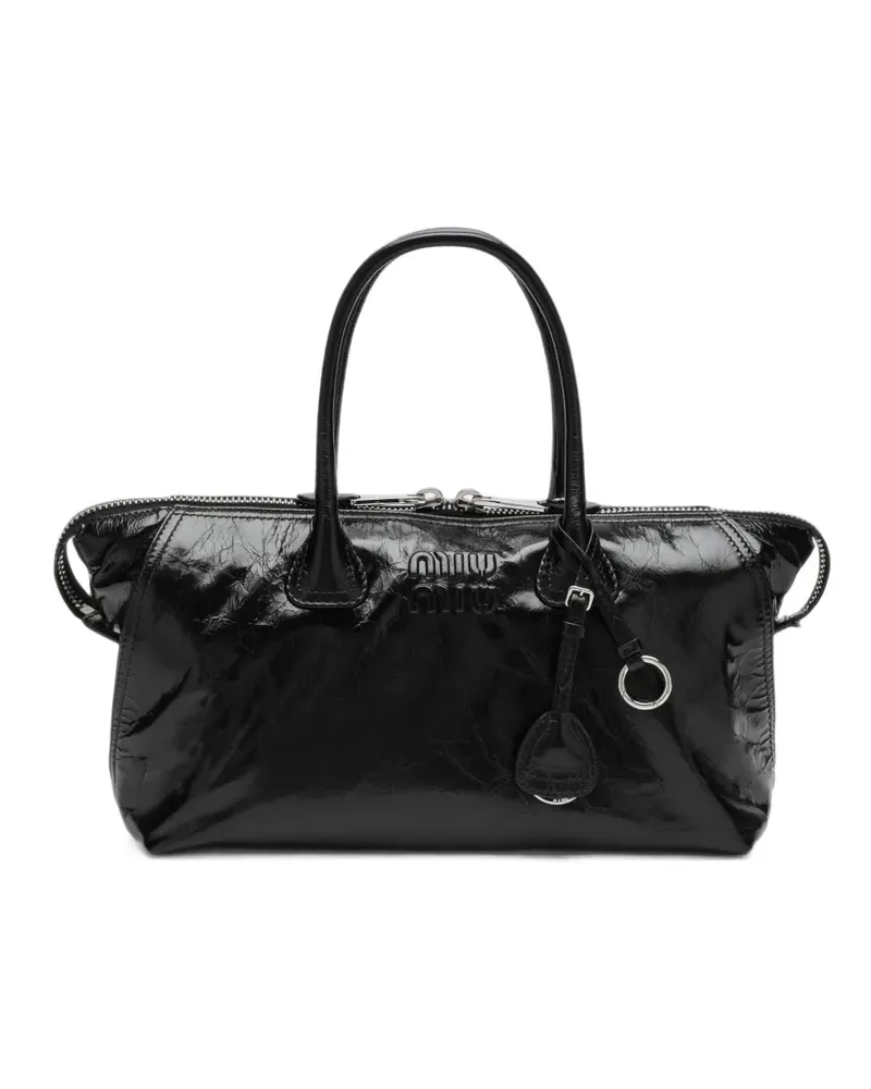 Miu Miu crinkled-leather shoulder bag - Schwarz Schwarz