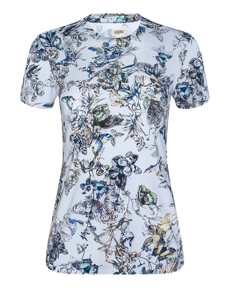 L'Agence Ressi butterfly-print T-shirt - Grau Grau