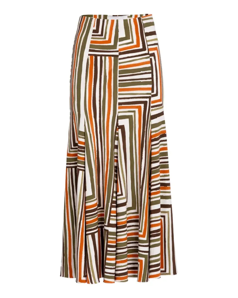 Silvia Tcherassi Josette striped midi skirt - Orange Orange