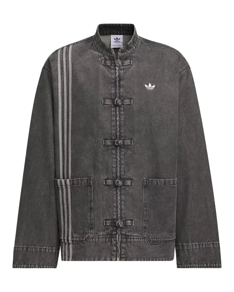 adidas frog-fastening denim jacket - Grau Grau