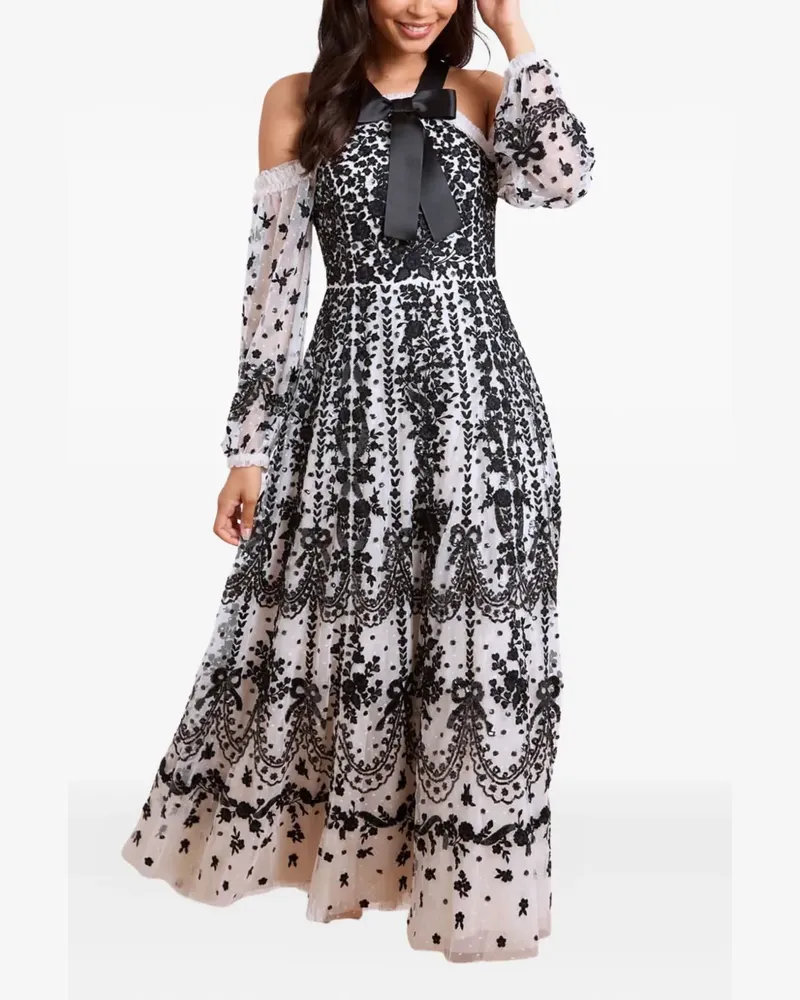 Needle & Thread embroidered-flowers maxi dress - Weiß Weiß