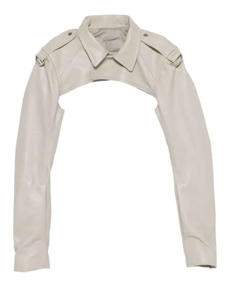 Rick Owens Microbiker leather jacket - Grau Grau