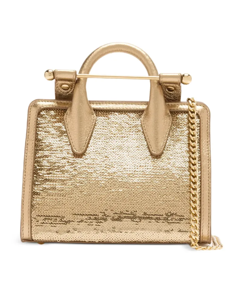 Strathberry Nano Tote Tote Bag mit Pailletten - Gold Gold