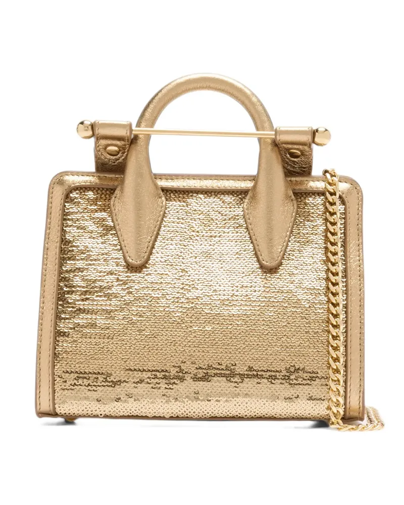 Strathberry Nano Tote sequin-embellished tote bag - Gold Gold
