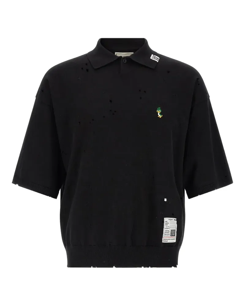 MIHARAYASUHIRO logo-embroidered polo shirt - Schwarz Schwarz