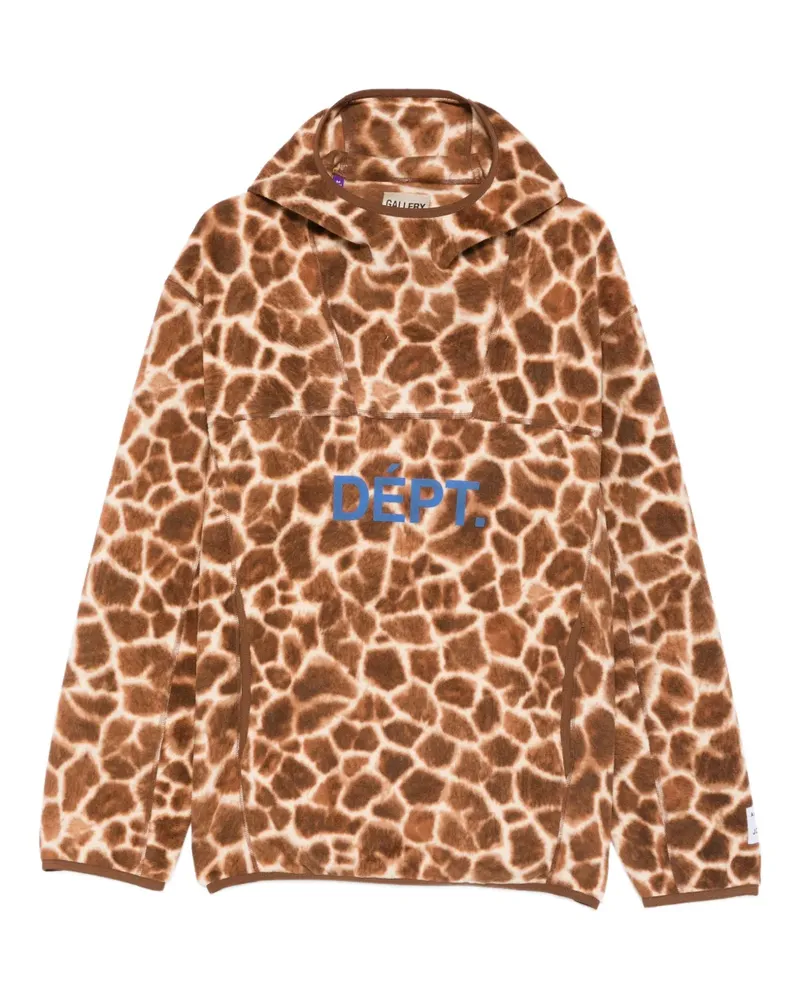 GALLERY DEPT. giraffe-print fleece hoodie - Nude Nude
