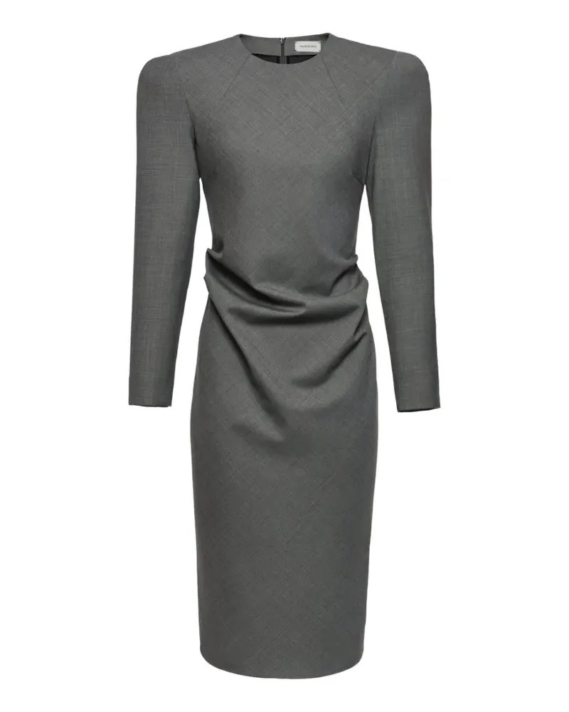 Magda Butrym Gerafftes Midikleid mit Schleife - Grau Grau