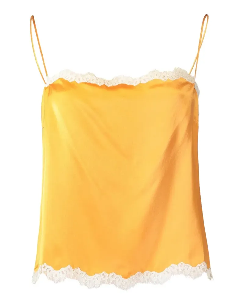 DÔEN Loure Oberteil mit Spitzenbesatz - Orange Orange