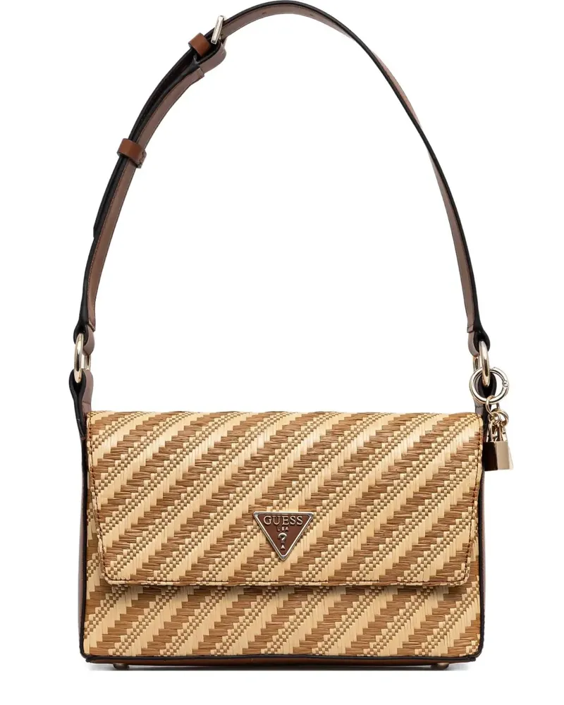 Guess Schultertasche mit diagonalen Streifen - Nude Nude