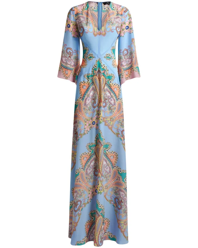 Etro Maxikleid mit Paisley-Print - Blau Blau