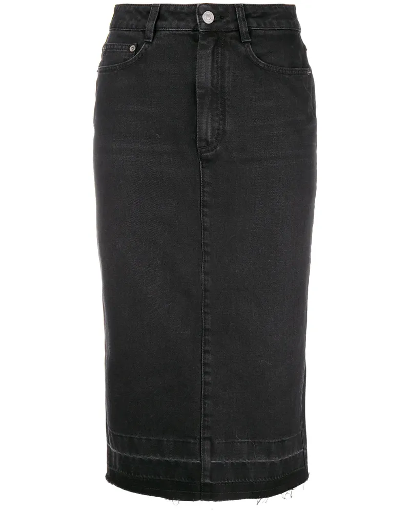 Givenchy Jeansrock mit Fransensaum - Schwarz Schwarz