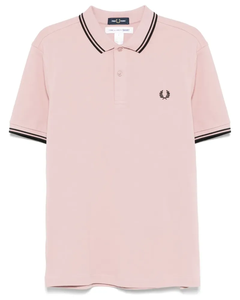 Comme des Garçons x Fred Perry Poloshirt mit Logo-Stickerei - Rosa Rosa