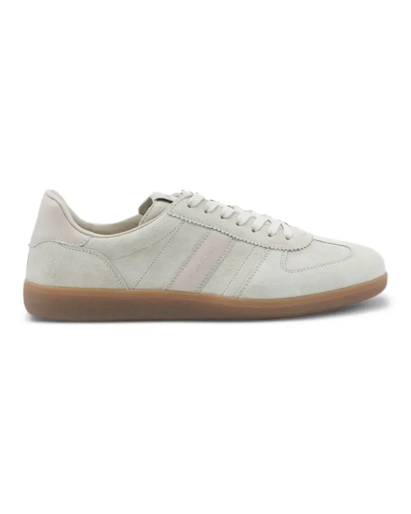 Tom Ford logo-embossed leather-panelled sneakers - Weiß Weiß