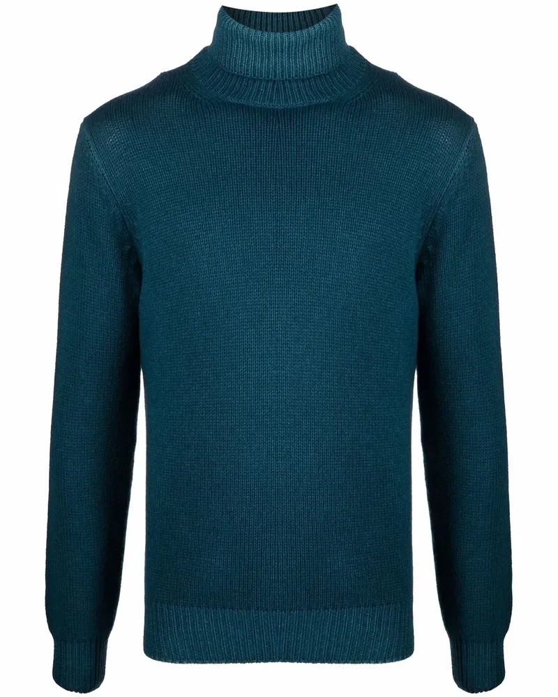 Dell'oglio Rollkragenpullover mit gerippten Details - Blau Blau