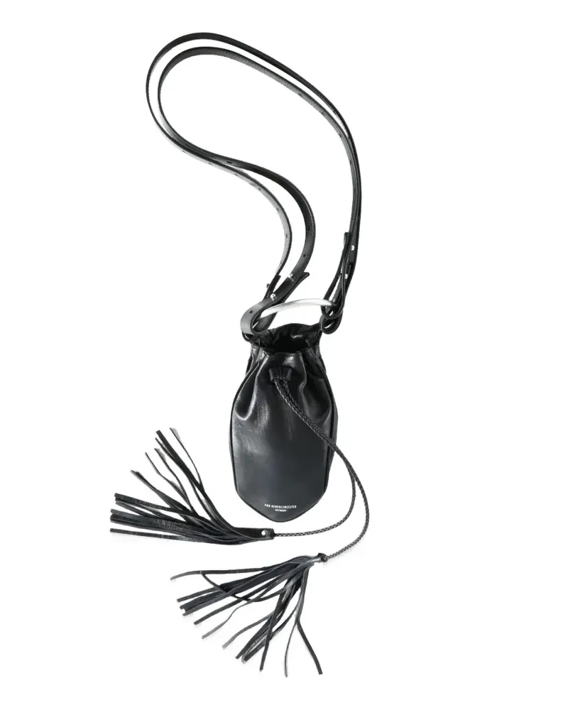 Ann Demeulemeester Kuriertasche mit Quasten und Kordelzug - Schwarz Schwarz