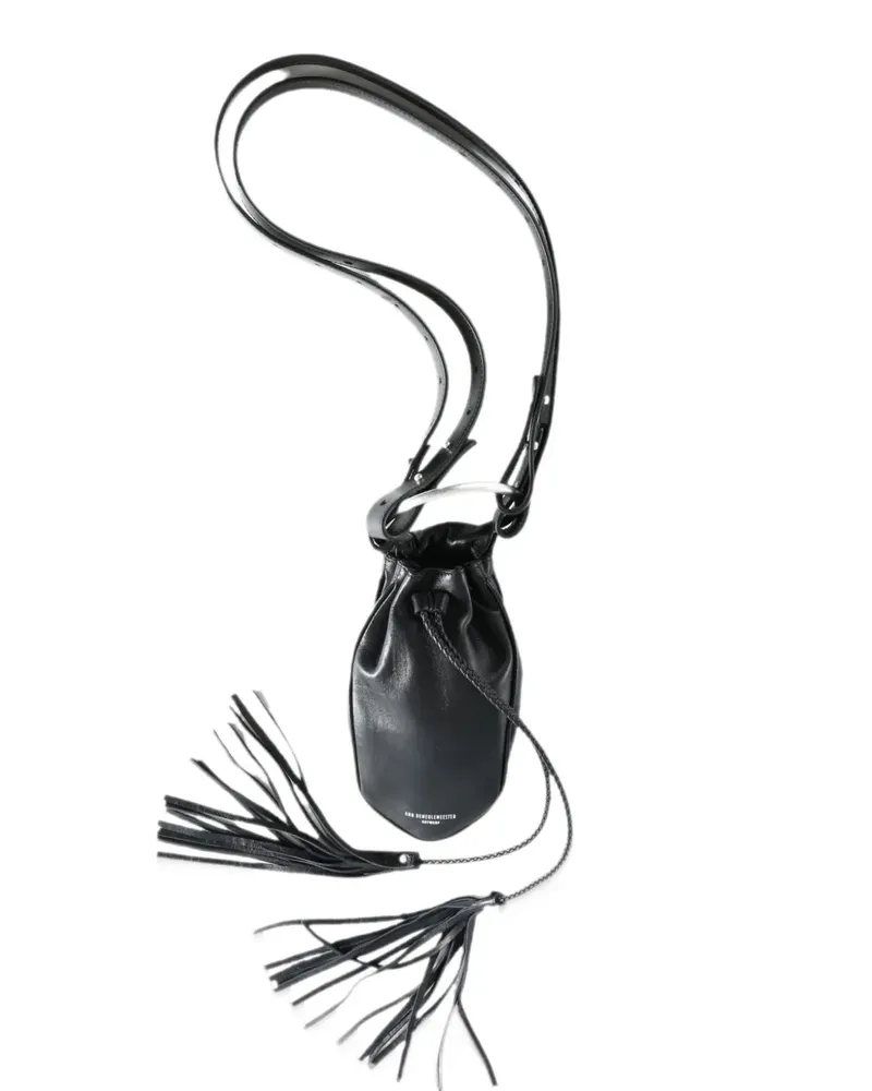 Ann Demeulemeester tassel-detail drawstring messenger bag - Schwarz Schwarz