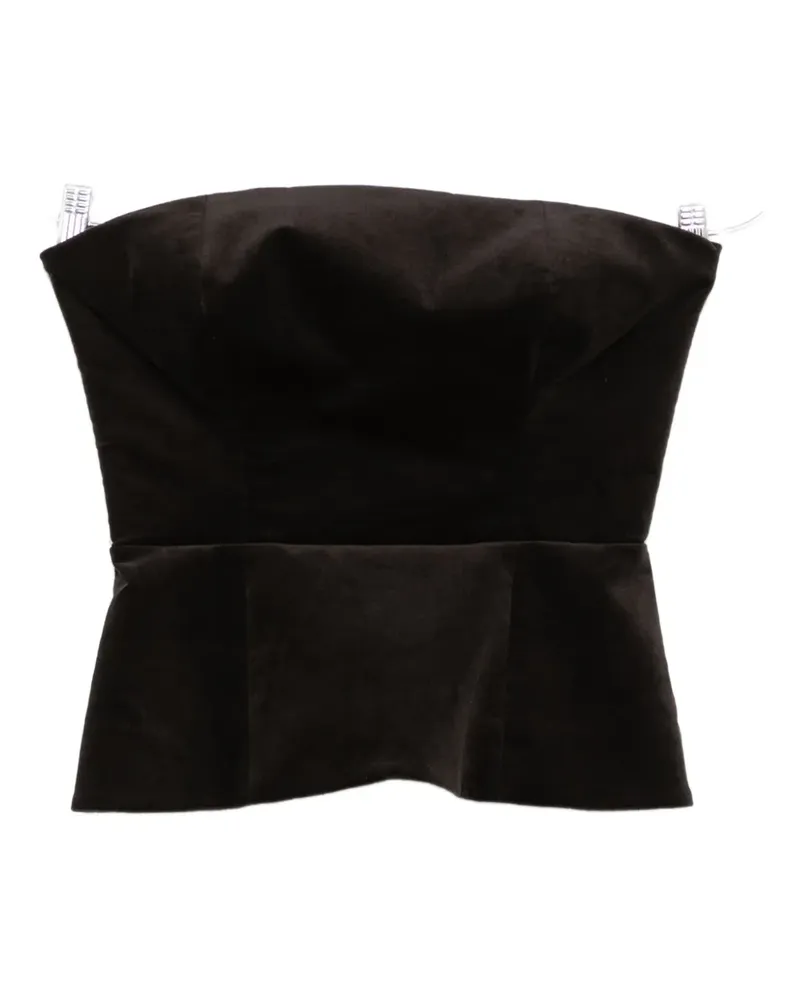 P.A.R.O.S.H. P.A.R.O H. velvet peplum top - Braun Braun