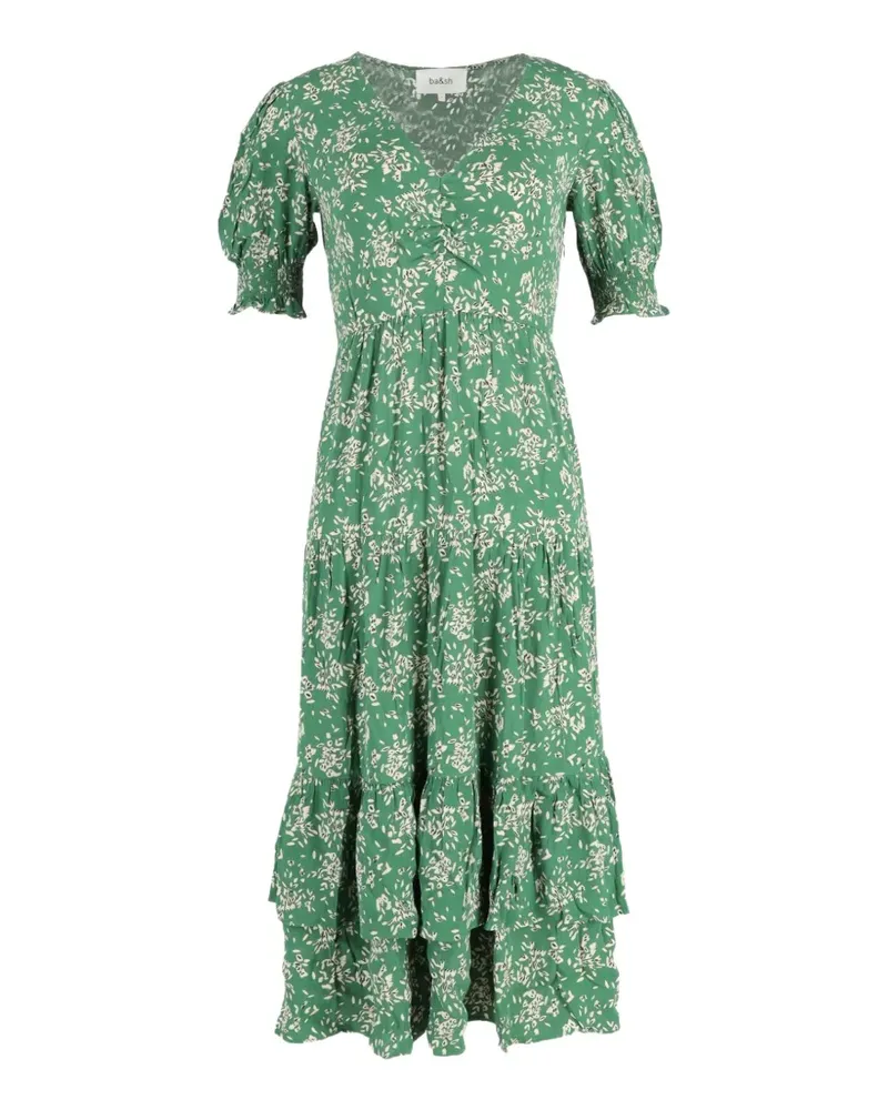 ba&sh ruffled floral-print midi dress - Grün Grün