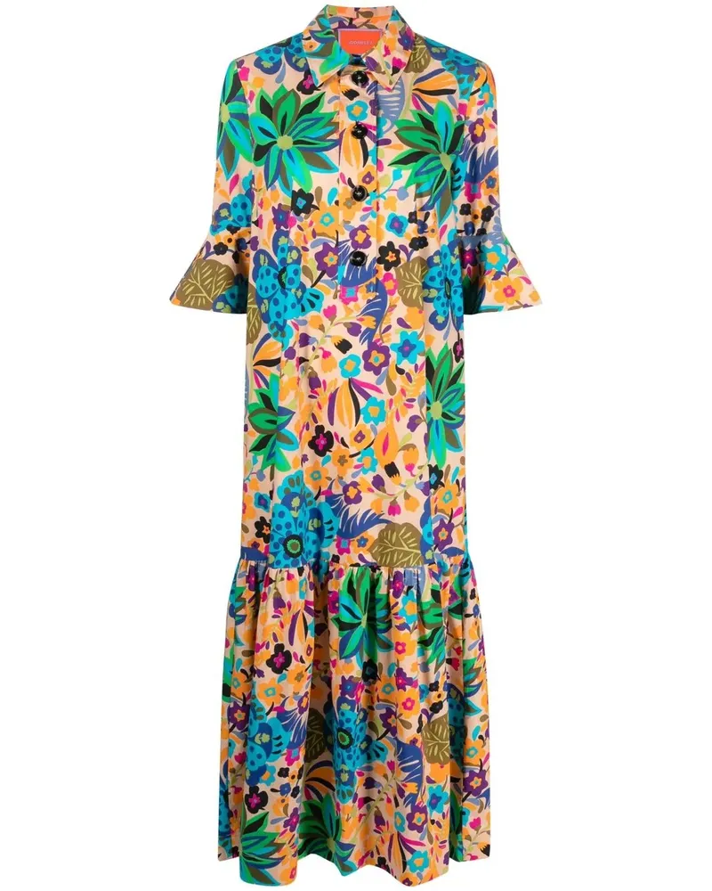 La DoubleJ Maxikleid mit grafischem Print - Grün Grün