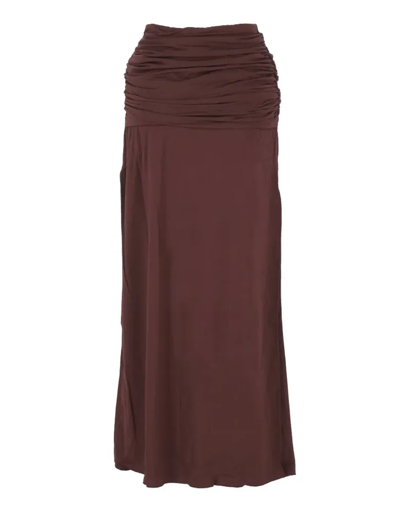 Federica Tosi ruched side-slit skirt - Braun Braun