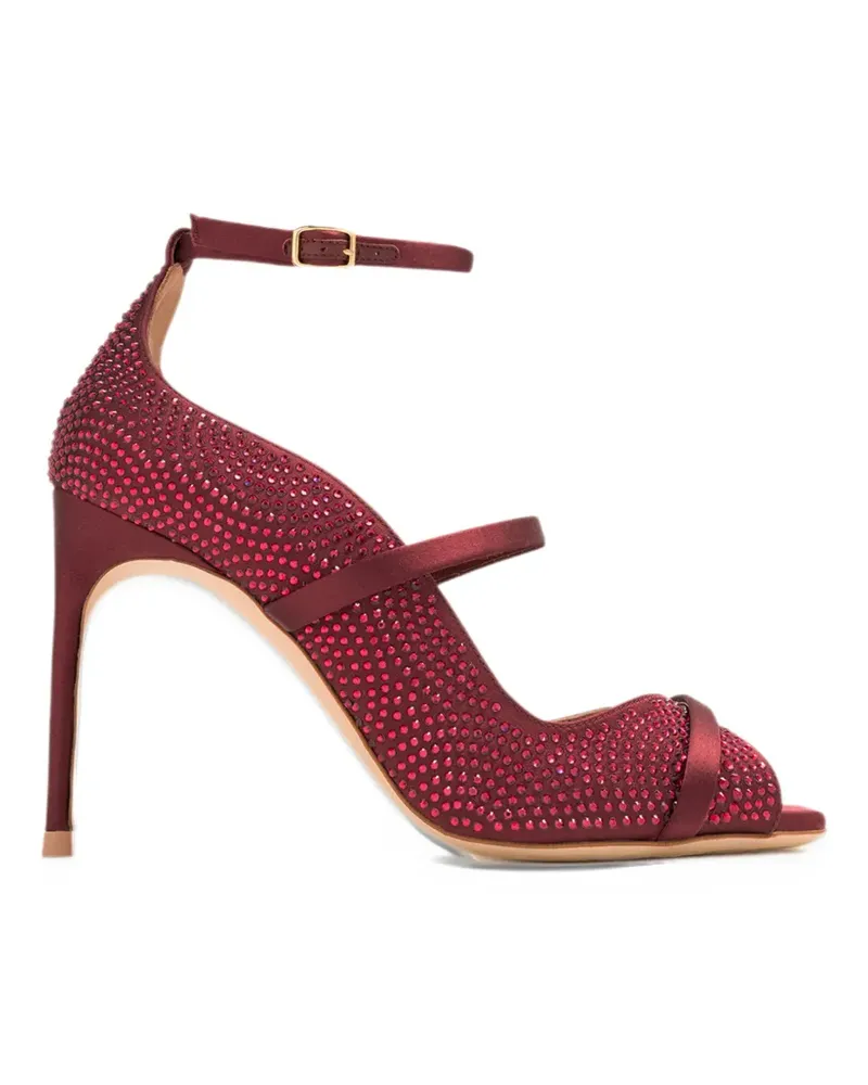 Malone Souliers Cynthia crystal-embellished satin sandals - Rot Rot