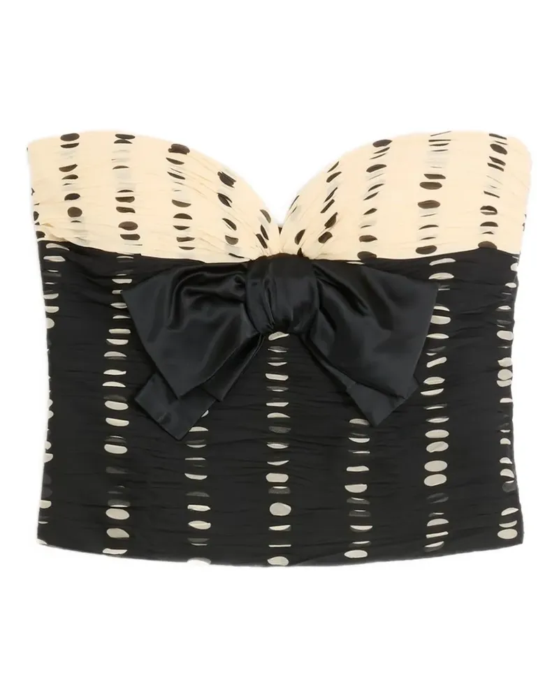 Valentino Garavani Chiffonoberteil mit Plusdepois-Print - Schwarz Schwarz