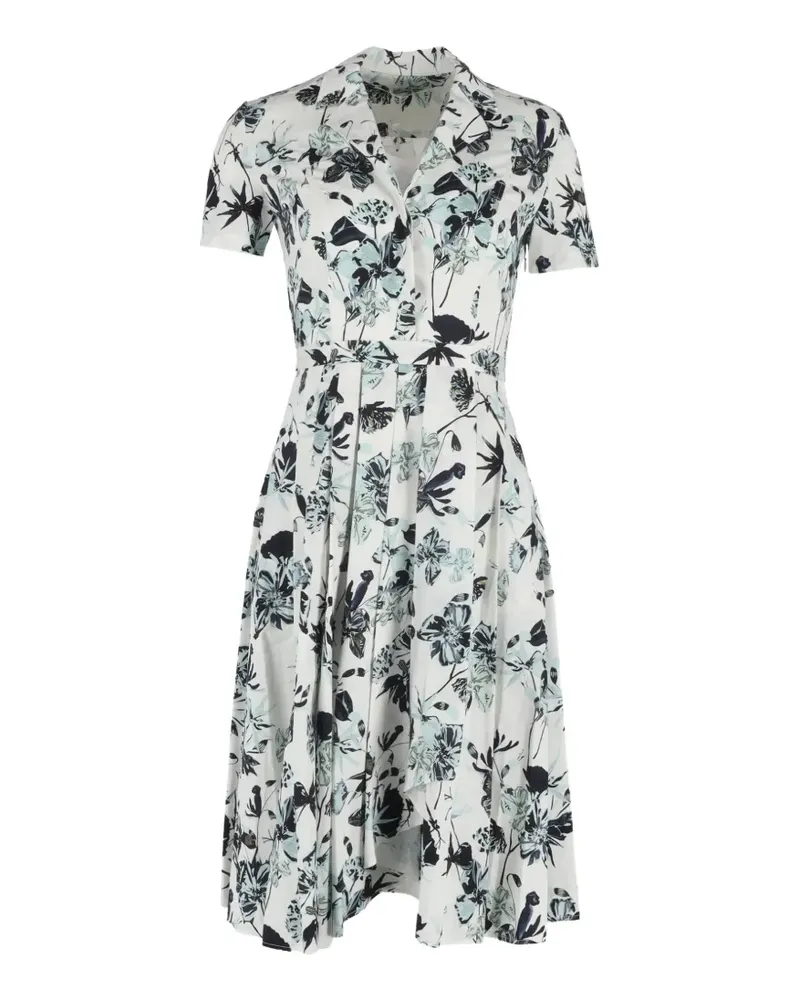 Jason Wu pleated floral-print midi dress - Weiß Weiß