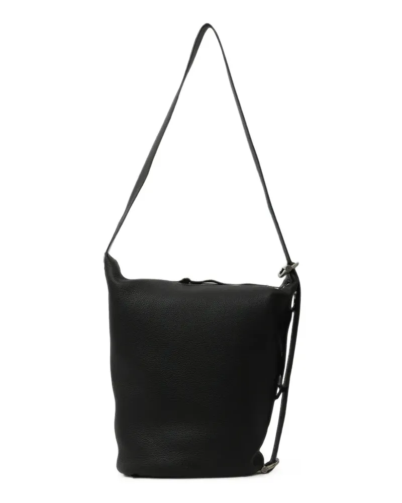 Loewe medium Loop Bucket hammered leather bag - Schwarz Schwarz