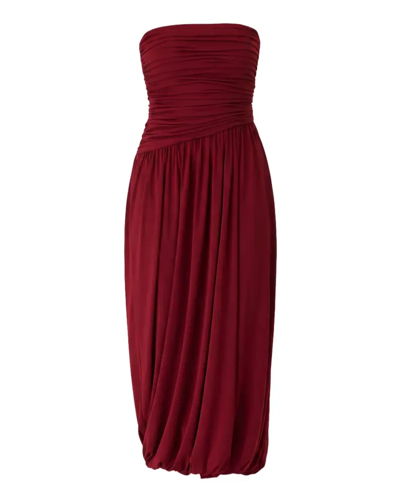 Cinq à Sept Schulterfreies Rosine Kleid mit Raffungen - Rot Rot