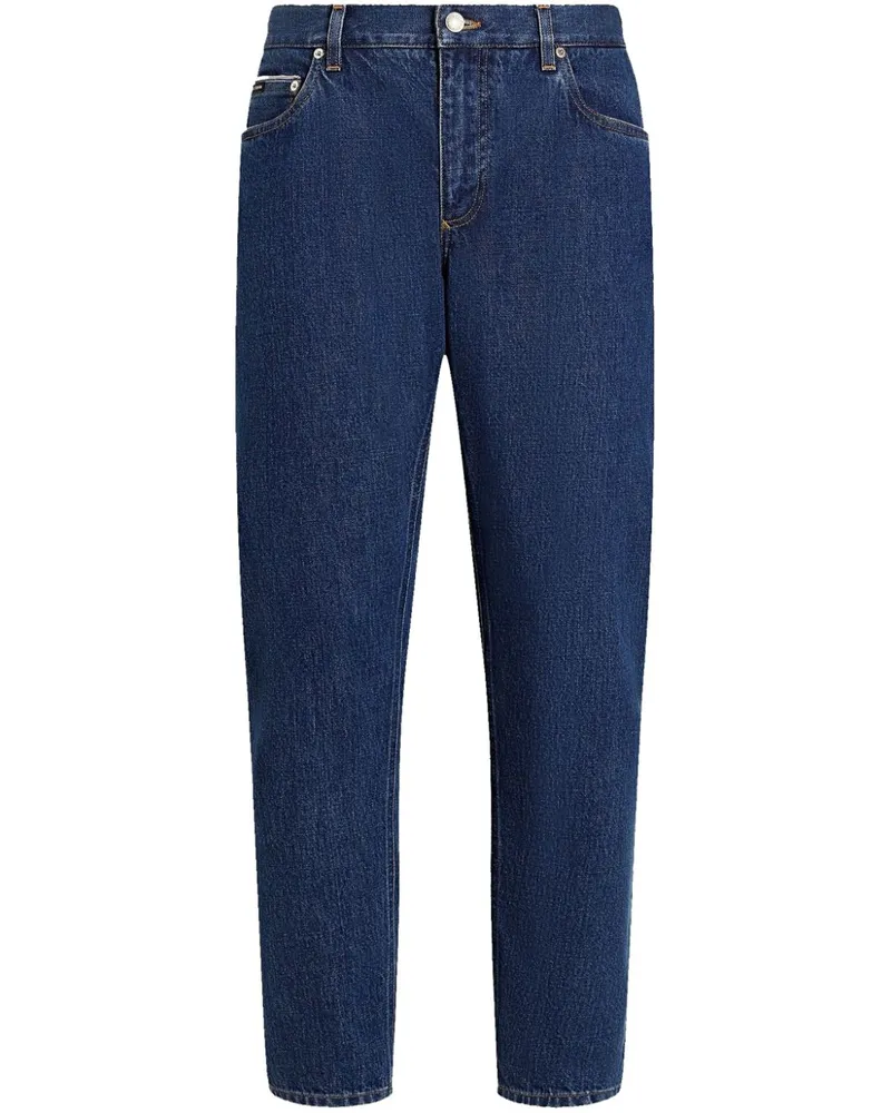 Dolce & Gabbana Straight-Leg-Jeans mit Logo - Blau Blau
