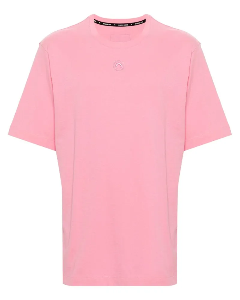 Marine Serre Sichelmond-T-Shirt aus Bio-Baumwolle Rosa