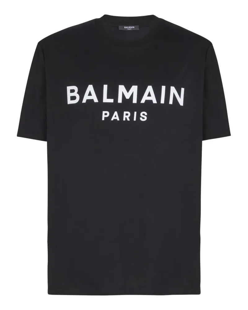 Balmain T-Shirt mit Logo-Print - Schwarz Schwarz