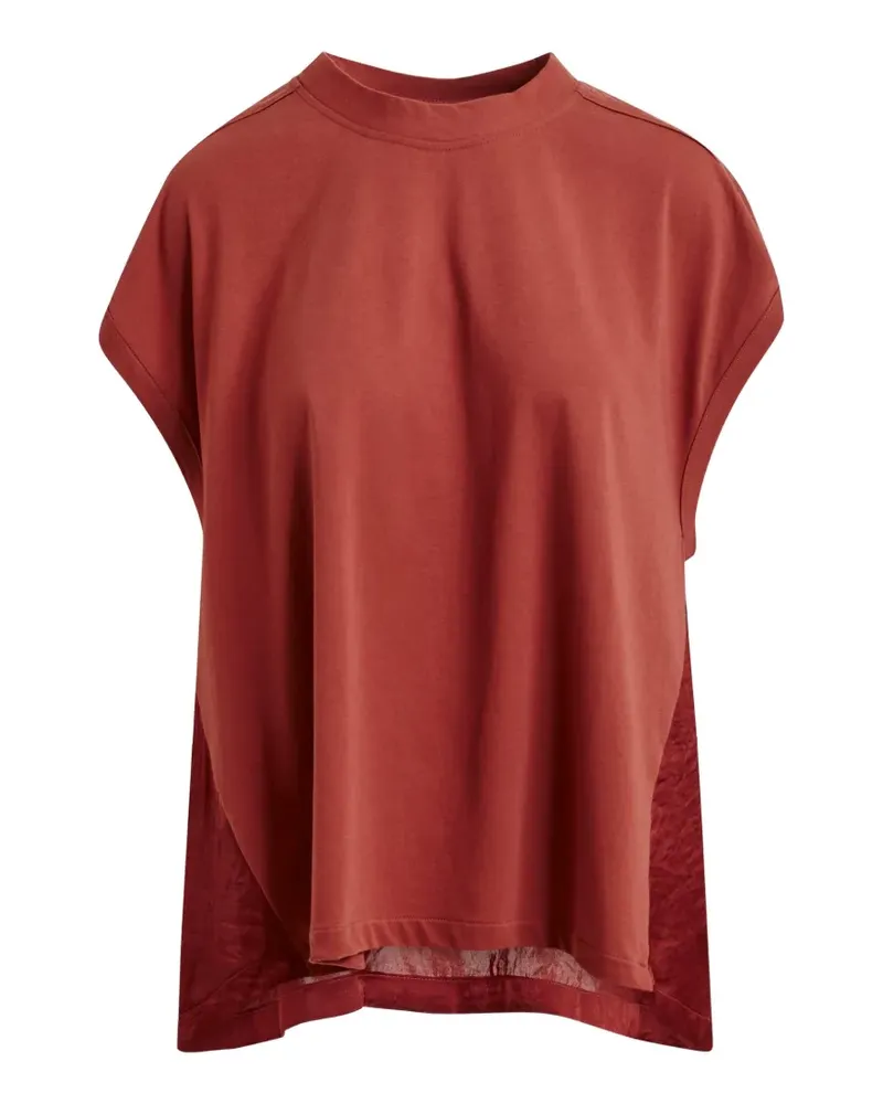 Essentiel T-Shirt mit angeschnittenen Ärmeln - Rot Rot