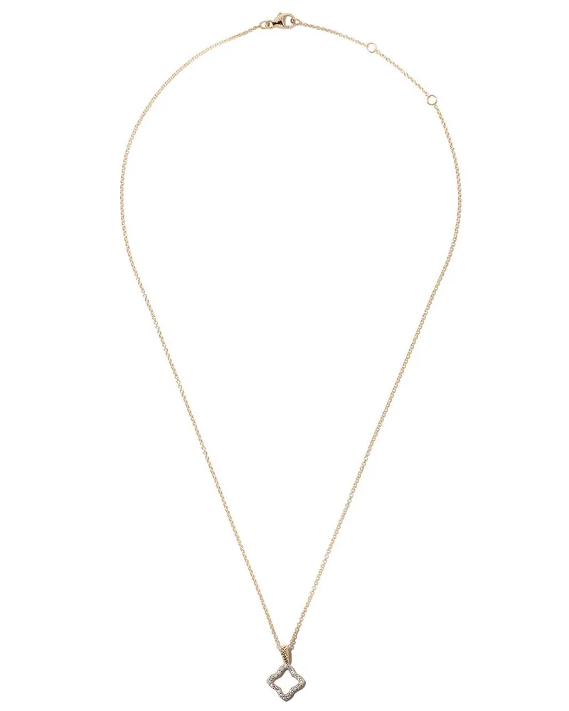 David Yurman 18kt Cable Collectibles Quatrefoil Gelbgoldhalskette mit Diamanten Gold