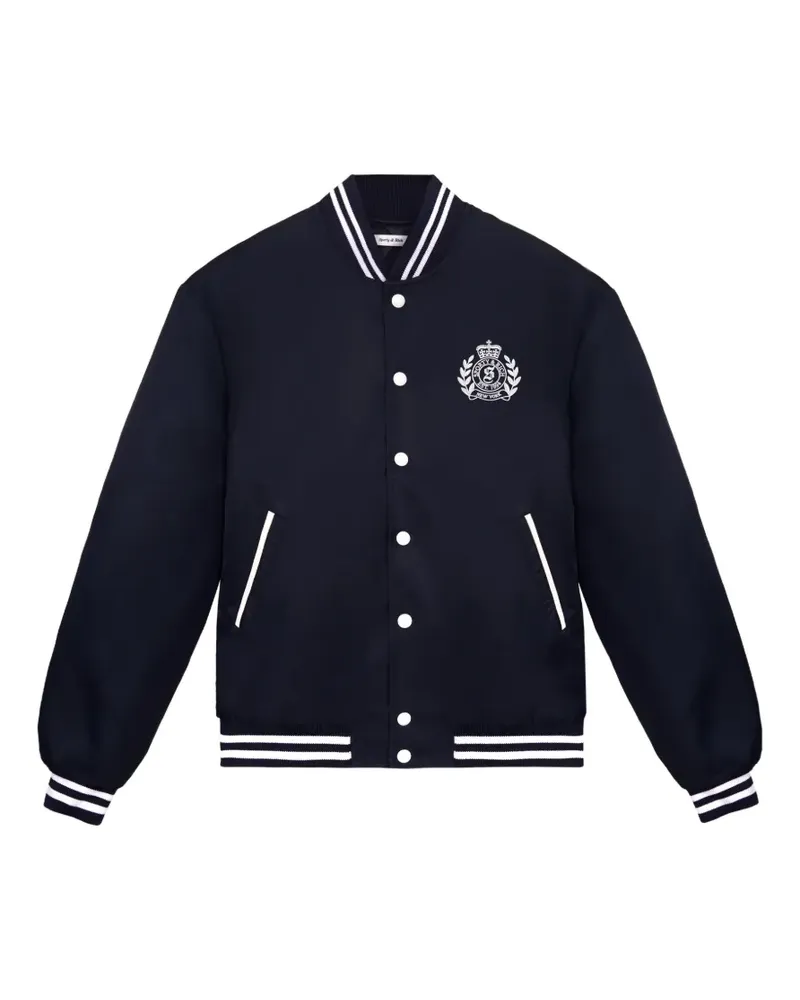 SPORTY & RICH Bomberjacke mit Cres-Detail - Blau Blau