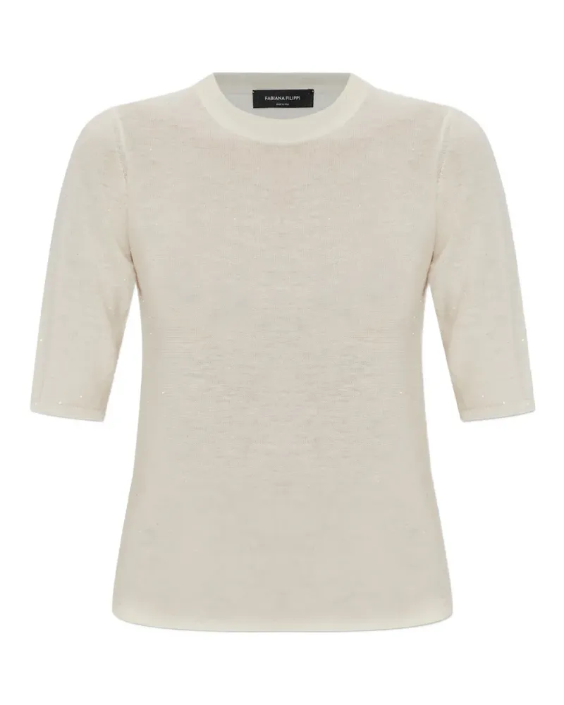 Fabiana Filippi T-Shirt mit Pailletten - Nude Nude