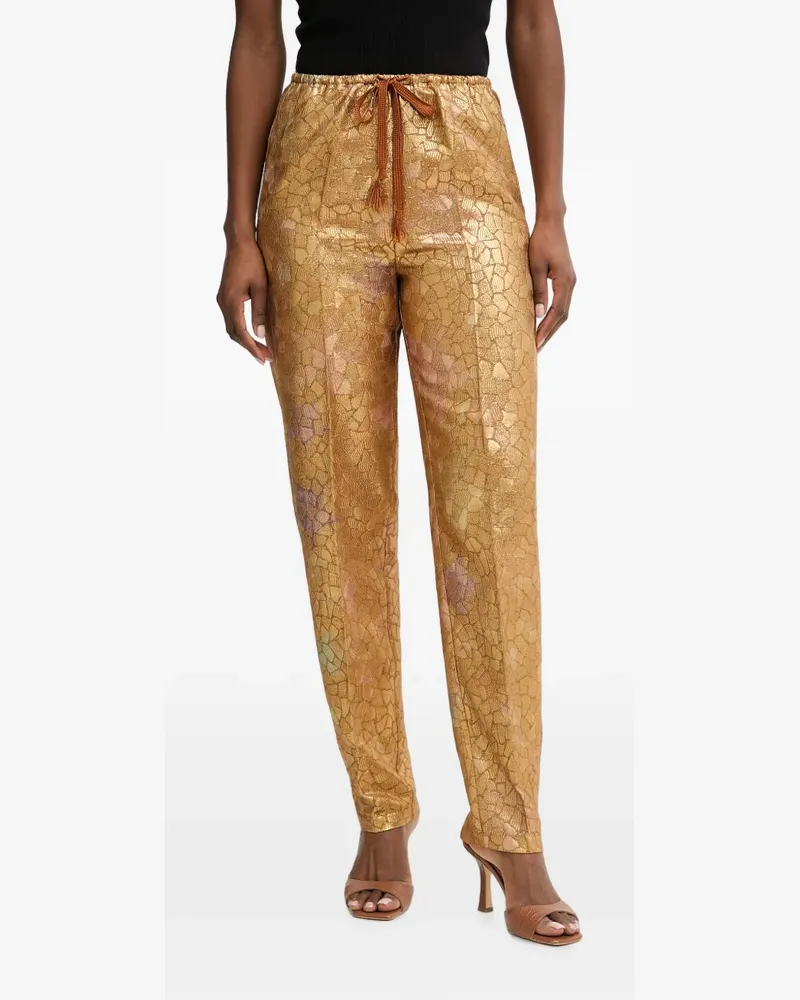 forte_forte Les Folies Hose mit Jacquardmuster - Gold Gold