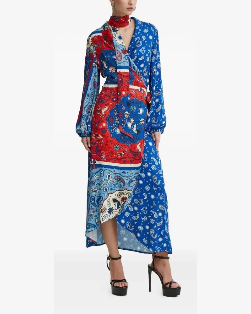 Never Fully Dressed Midikleid mit Paisley-Print - Blau Blau