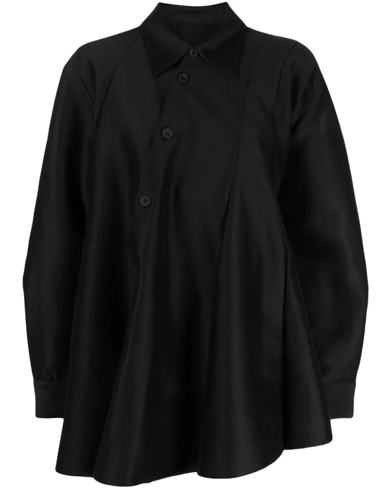 JNBY Asymmetrisches Hemd in A-Linie - Schwarz Schwarz