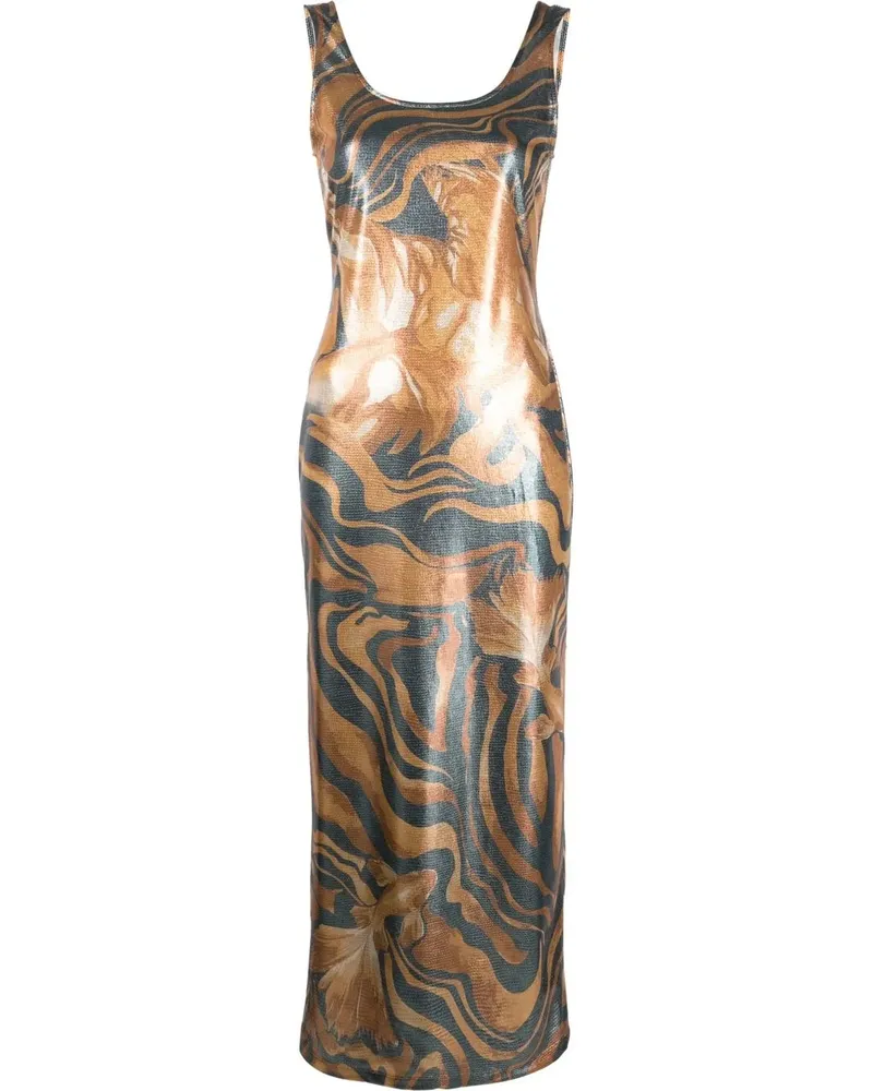 Alberta Ferretti Metallic-Kleid - Grau Grau