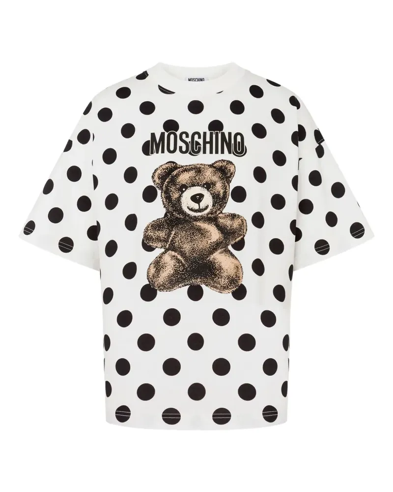 Moschino T-Shirt mit Polka Dots - Weiß Weiß